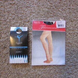 NEW LC 2 Pair Footless Tights Black Natural Revolution Theatricals Dancewear